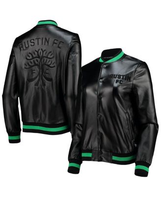 The Wild Collective - Women's Black Austin FC Full-Snap Bomber Jacket
