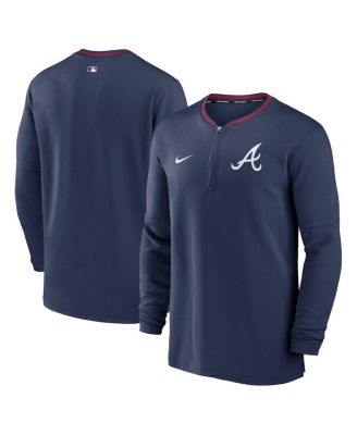 Nike - Men's Navy Atlanta Braves Authentic Collection Performance Half-Zip Top