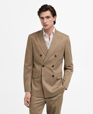 MANGO - Men's Monaco Double-Breasted Slim-Fit Suit Jacket