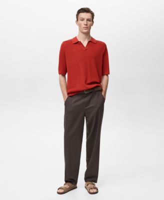 MANGO - Men's Structured Knitted Polo Shirt