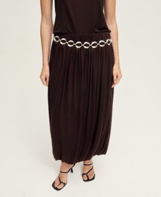 MANGO - Women's Puffed Hem Wool Blend Skirt