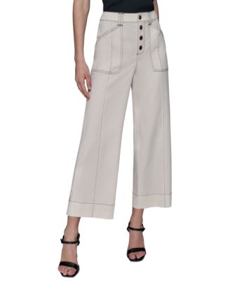 KARL LAGERFELD PARIS - Women's Stitch-Trimmed Cropped Pants