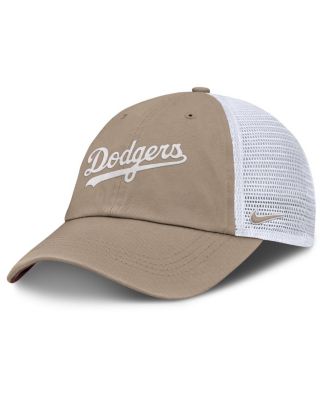 Nike - Men's and Women's Khaki/White Los Angeles Dodgers Club Trucker Adjustable Hat