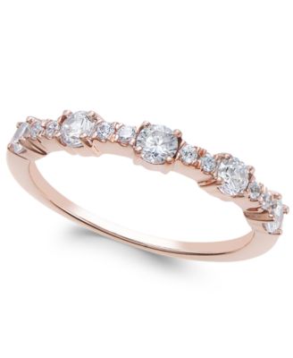 Macy's - Diamond Two Level Band (1/2 ct. t.w.) in 14k Rose Gold