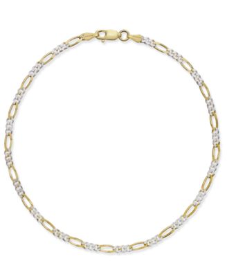Macy's - Thin Figaro Chain Ankle Bracelet in 18k Gold-Plated Sterling Silver