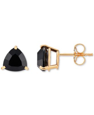 Macy's - Onyx Trillion Stud Earrings in 14k Gold