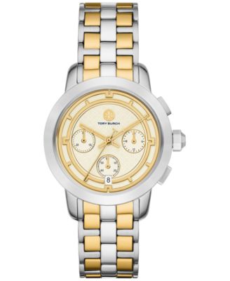 Tory Burch - Women's Chronograph Two-Tone Stainless Steel Bracelet Watch 37mm