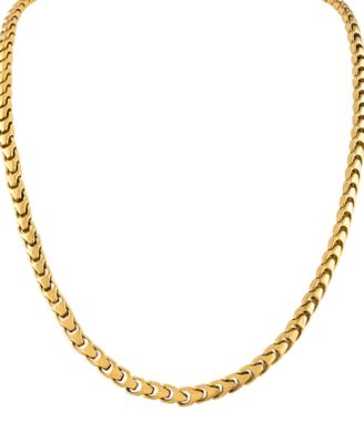 Bulova - Men's Link Chain 22" Necklace in Gold-Plated Stainless Steel
