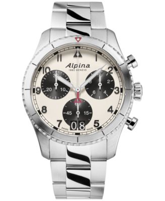 Alpina - Men's Swiss Chronograph Startimer Stainless Steel Strap Bracelet Watch 41mm