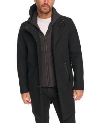 Kenneth Cole - Men's Removable Hood Button Car Coat