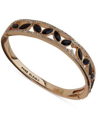 Anne Klein - Women's Boxed Gold-Tone Crystal Hinge Bangle Bracelet