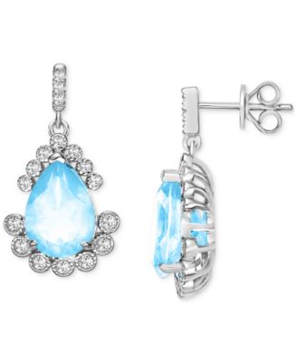 Macy's - Amethyst (5 ct. t.w.) & White Topaz (2-3/8 ct. t.w.) Drop Earrings in Gold-Plated Sterling Silver (Also in Blue Topaz)