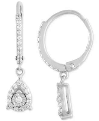 Forever Grown Diamonds - Lab Grown Diamond Teardrop Dangle Hoop Earrings (1/4 ct. t.w.) in Sterling Silver