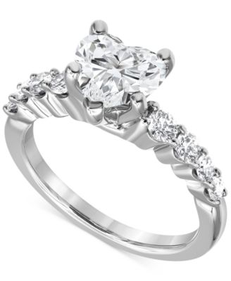 Badgley Mischka - Lab Grown Certified Diamond Heart & Round Engagement Ring (2 ct. t.w.) in 14k Gold