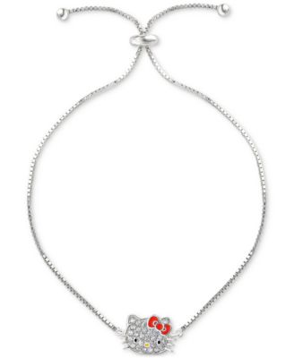 Macy's - Hello Kitty Cubic Zirconia & Enamel Bolo Bracelet in Sterling Silver