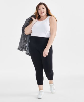 Style & Co - Plus Size High Rise Basic Cropped Leggings