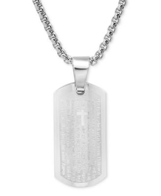 STEELTIME - Men's 18k Gold-Plated "Our Father" Prayer 24" Pendant Necklace