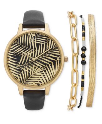 I.N.C. International Concepts - Women's Black Strap Watch 39 Set