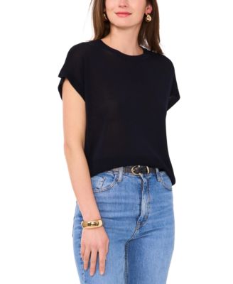 Vince Camuto - Women's Drop-Shoulder Short-Sleeve Sweater