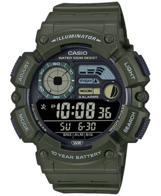 Casio - Men's Digital Green Resin Strap Watch 50mm