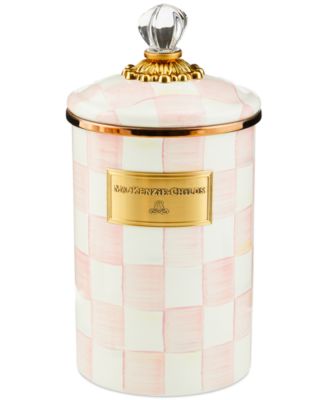 Mackenzie-Childs - Rosy Check Enameled Steel Large Canister
