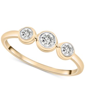 Wrapped - Diamond Triple Bezel Ring (1/4 ct. t.w.) in 10k Gold