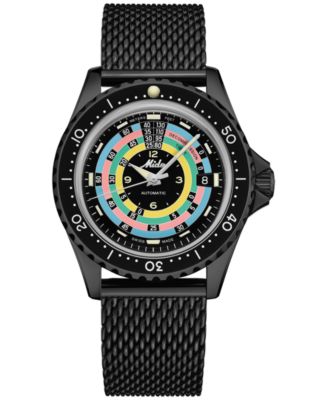 Mido - Men's Swiss Automatic Ocean Star Decompression Timer 1961 Black PVD Stainless Steel Mesh Bracelet Watch 41mm