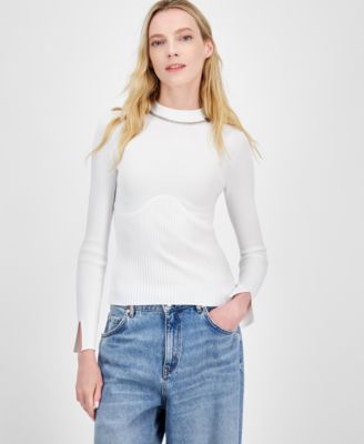 HUGO - Women's Chain-Neck Long-Sleeve Top