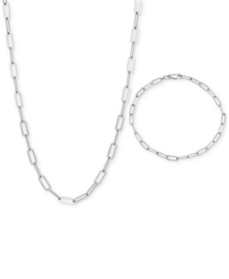 Giani Bernini - 2-Pc. Set Paperclip Link Necklace & Matching Bracelet