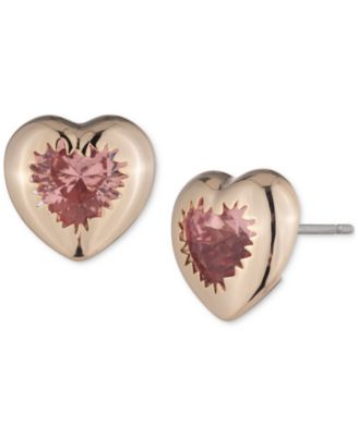 Givenchy - Gold-Tone Stone Heart Statement Stud Earrings