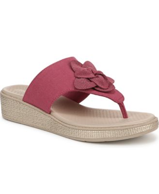 LifeStride - Women's Bloom Washable Thong Slip On Wedge Sandals