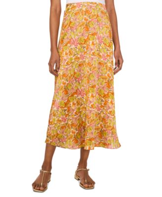 Vince Camuto - Women's Printed Side-Zip Midi Skirt