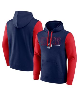 Logo Athletic - Men's Navy LA Clippers Outline Colorblock Pullover Hoodie