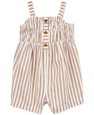 Carter's - Baby Girls Stripe Twill Romper