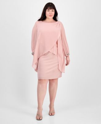 SL Fashions - Plus Size Overlay Sheath Dress