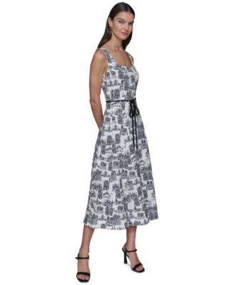 KARL LAGERFELD PARIS - Women's Toile Square-Neck Dress