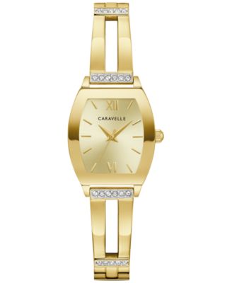 Caravelle - Women's Crystal Accent Gold-Tone Stainless Steel Expansion Bracelet Watch 22mm