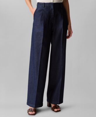 Calvin Klein - Women's Relaxed Denim Wide-Leg Trousers