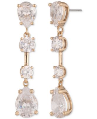 Givenchy - Gold-Tone Mixed Cubic Zirconia Linear Drop Earrings