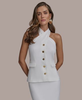 Donna Karan New York - Women's Button-Front Halter Vest