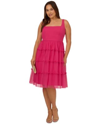 Adrianna - Plus Size Square-Neck Tiered Dress