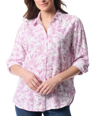 Gloria Vanderbilt - Women's Amanda Floral-Print Oversized Shirt