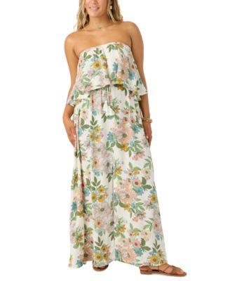 O'Neill - Juniors' Sadie Strapless Floral Maxi Dress