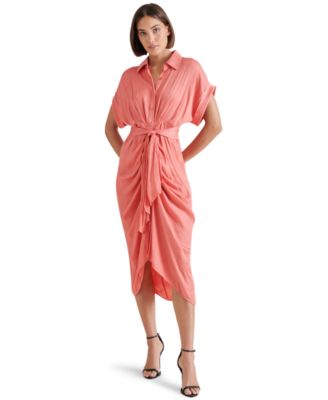 Steve Madden - Women's Toni Tie-Front Midi Shirtdress