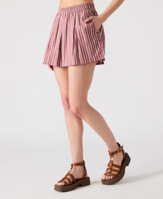 Steve Madden - Women's Malena Striped Pull-On Shorts