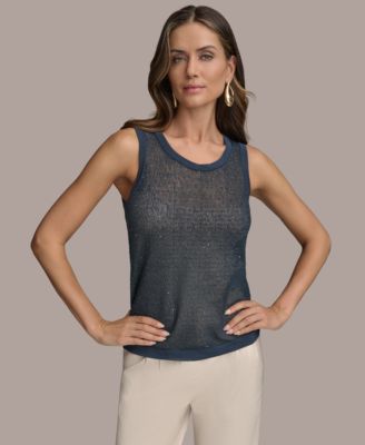 Donna Karan New York - Women's Sequin Embellished Sleeveless Top