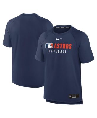 Nike - Men's Navy Houston Astros Authentic Collection Pregame Raglan Performance T-Shirt