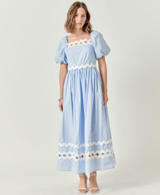 English Factory - Women's Scallop-Trim Cotton Midi Dress