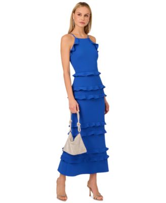 Adrianna - Women's Tiered-Ruffle-Trim Crepe Dress