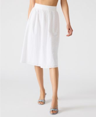 Steve Madden - Women's Cotton Embroidered Midi Skirt